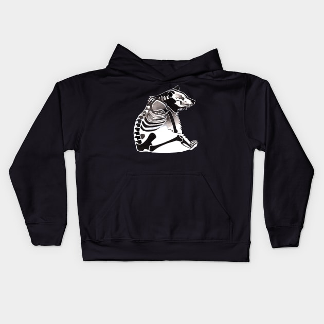 Skeleton bear Kids Hoodie by Thanda